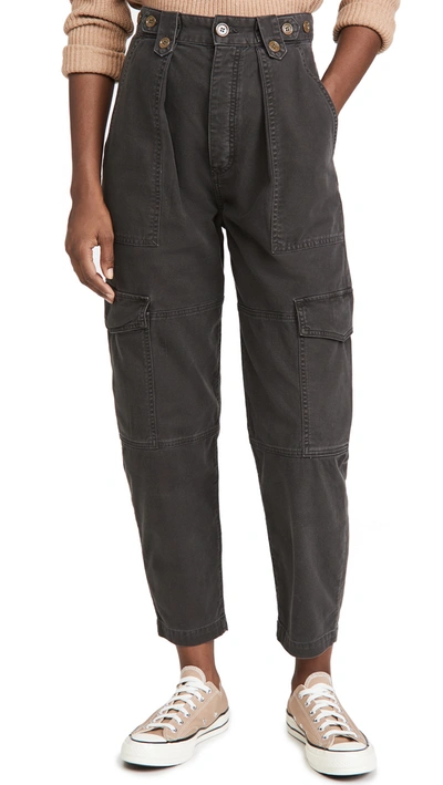 Agolde Mila Cotton-twill Tapered Pants In Foliage