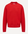 Ami Alexandre Mattiussi Tonal Ami De C'ur Logo Sweatshirt In Rouge