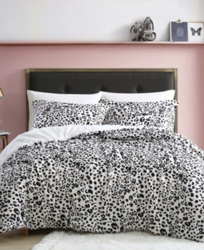 Betsey Johnson Closeout!  Water Leopard Duvet Cover Set, Full/queen Bedding In White
