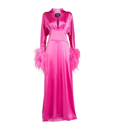 Taller Marmo Feather-trim Elvira Dress