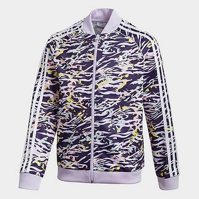 Adidas Originals Kids' Adidas Girls' Originals Sst Printed Track Jacket In Purple