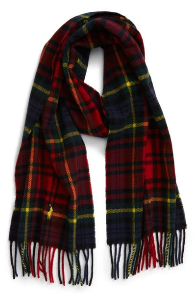 Polo Ralph Lauren Men's Recycled Plaid Cold Weather Scarf In Italian Red