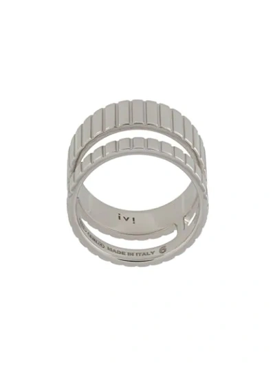 Ivi Slot Ribbed Ring In Silver