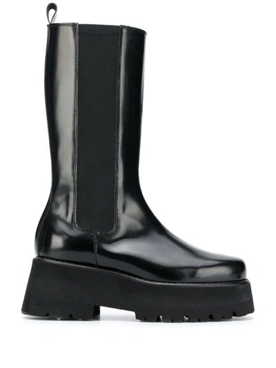 Msgm Slip-on Platform Boots In Black