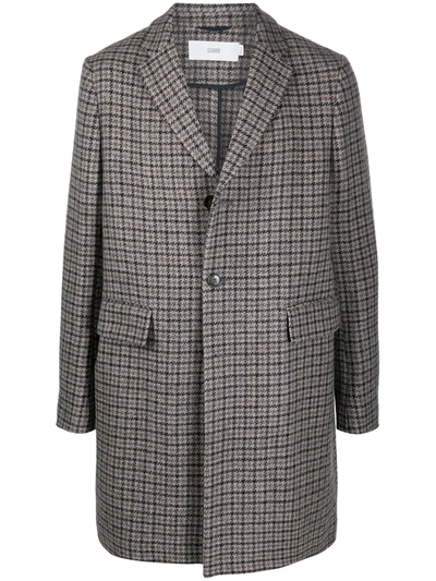 Closed Checked Single Breasted Coat In Neutrals