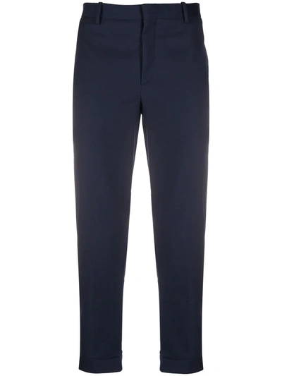 Neil Barrett Cropped Tailored Trousers In Blue