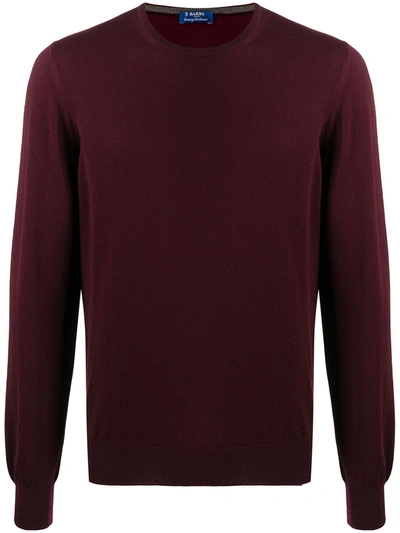 Barba Napoli Crewneck Wool Jumper In Red