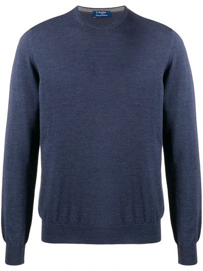 Barba Crewneck Wool Jumper In Blue