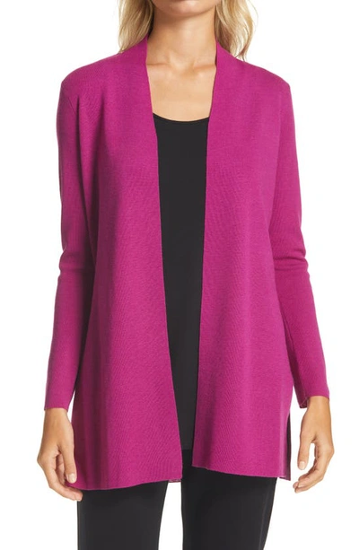 Eileen Fisher Merino Straight Long Cardigan In Cerse