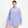 Nike Women's Sportswear Terry Crewneck Sweatshirt (plus Size) In Purple