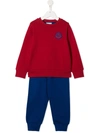 Moncler Kids' Cotton Sweatshirt & Sweatpants In Red,navy