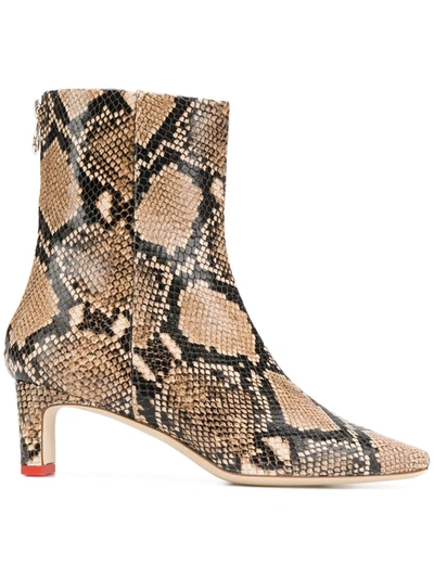 Aeyde Ivy Snake-effect Leather Ankle Boots In Snake Print