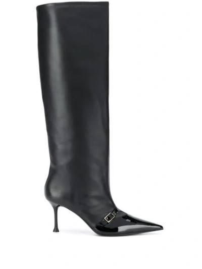 Msgm Knee-length Pointed-toe Boots In Black