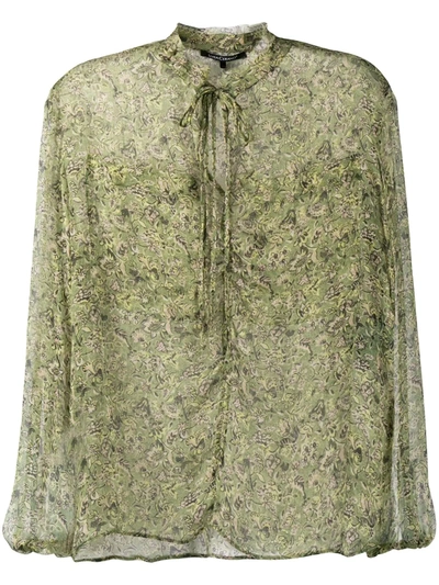 Luisa Cerano Floral Print Blouse In Green