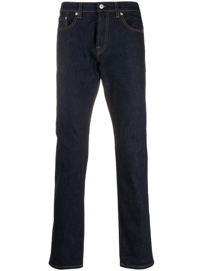 Ps By Paul Smith Contrast-stitching Straight Jeans In Blue