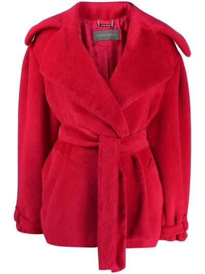 Alberta Ferretti Spread Collar Jacket In Red
