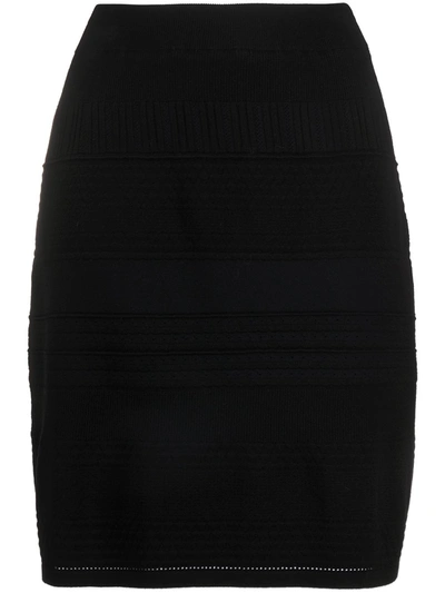 Steffen Schraut Patterned Knit Skirt In Black