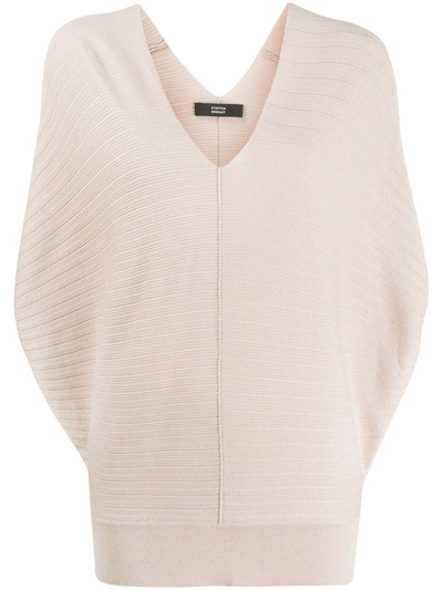 Steffen Schraut Ribbed Coccoon Jumper In Neutrals