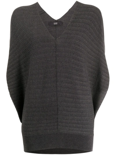 Steffen Schraut Ribbed Coccoon Jumper In Grey