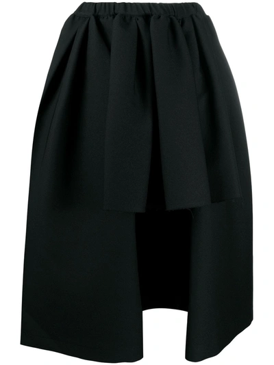 Comme Des Garçons Comme Des Garçons Comme Des Gar Ons Comme Des Gar Ons High-low Pleated Pull-on Skirt In Black