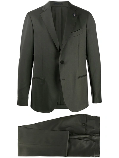 Lardini Two-piece Wool Suit In Green
