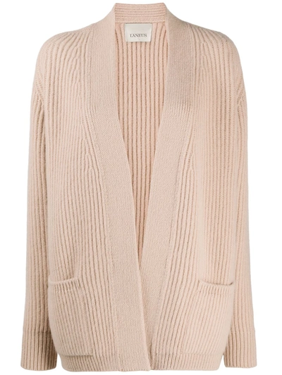 Laneus Ribbed Wool Cardigan In Pink