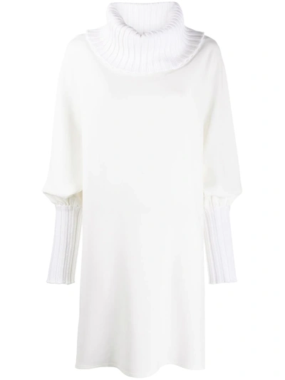 Gianluca Capannolo Knitted Balloon Sleeve Dress In White
