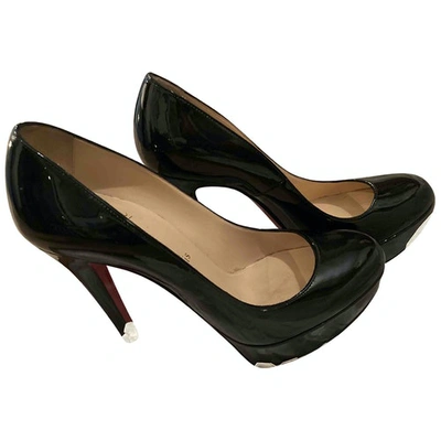 Pre-owned Christian Louboutin Bianca Black Patent Leather Heels