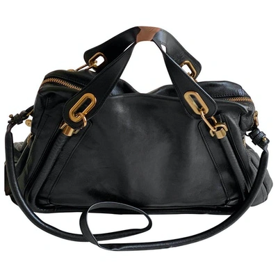 Pre-owned Chloé Paraty Black Leather Handbag