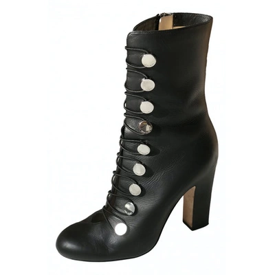 Pre-owned Jimmy Choo Black Leather Ankle Boots