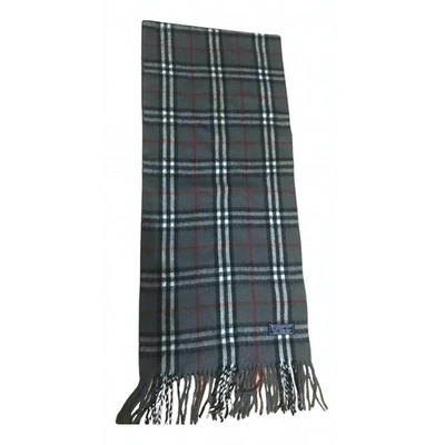 Pre-owned Burberry Anthracite Wool Scarf