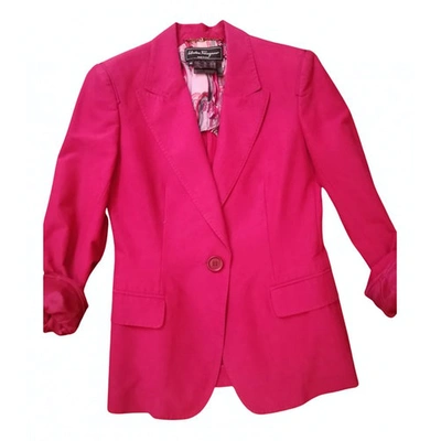 Pre-owned Ferragamo Red Cotton Jacket