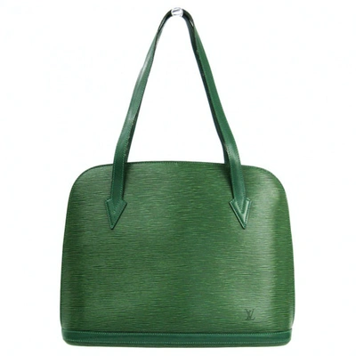 Pre-owned Louis Vuitton Lussac Green Leather Handbag