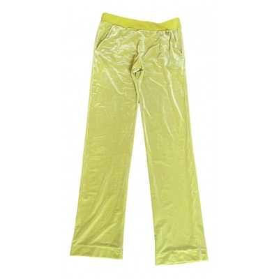 Pre-owned Versace Straight Trousers In Yellow