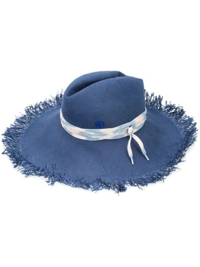 Maison Michel Ginger Shoelace-trimmed Frayed Straw Sunhat