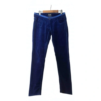 Pre-owned Jean Paul Gaultier Blue Velvet Trousers