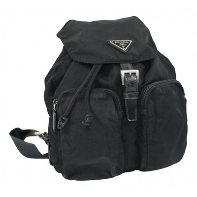 Pre-owned Prada Black Cloth Backpack