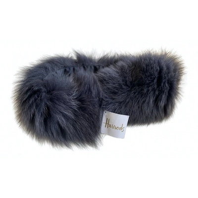 Pre-owned Harrods Black Fox Hat