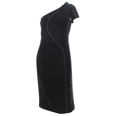 Pre-owned Versace Silk Mid-length Dress In Black