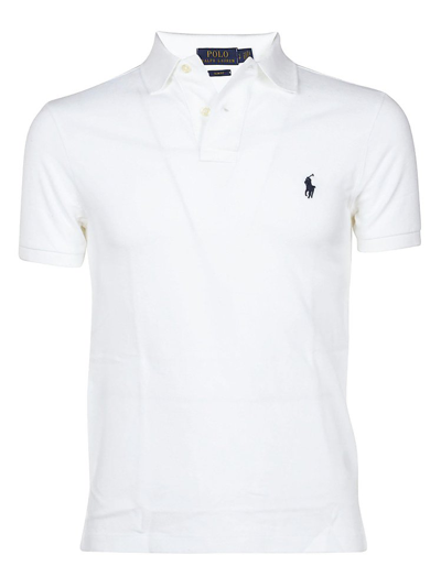 Polo Ralph Lauren Logo Embroidered Polo Shirt In White