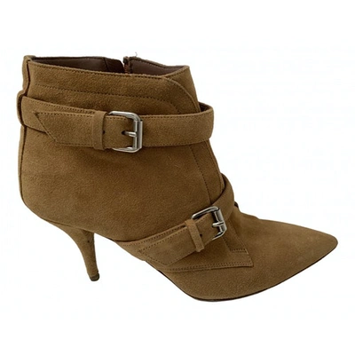Pre-owned Tabitha Simmons Camel Suede Ankle Boots