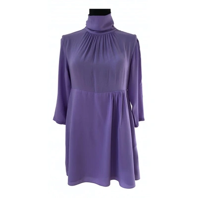 Pre-owned Nina Ricci Silk Mini Dress In Purple