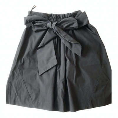 Pre-owned Miu Miu Silk Mini Skirt In Black