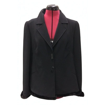 Pre-owned Valentino Black Polyester Jacket