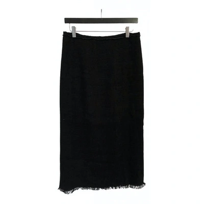 Pre-owned Isabel Marant Linen Mid-length Skirt In Black