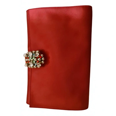 Pre-owned Rodo Red Silk Clutch Bag