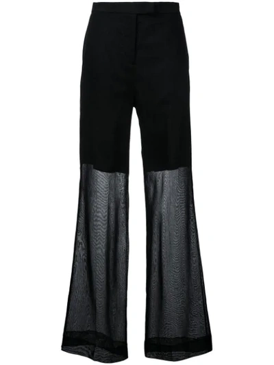 Yang Li Sheer Wide-leg Trousers In Black
