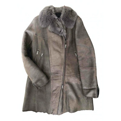 Pre-owned Gerard Darel Leather Coat In Brown