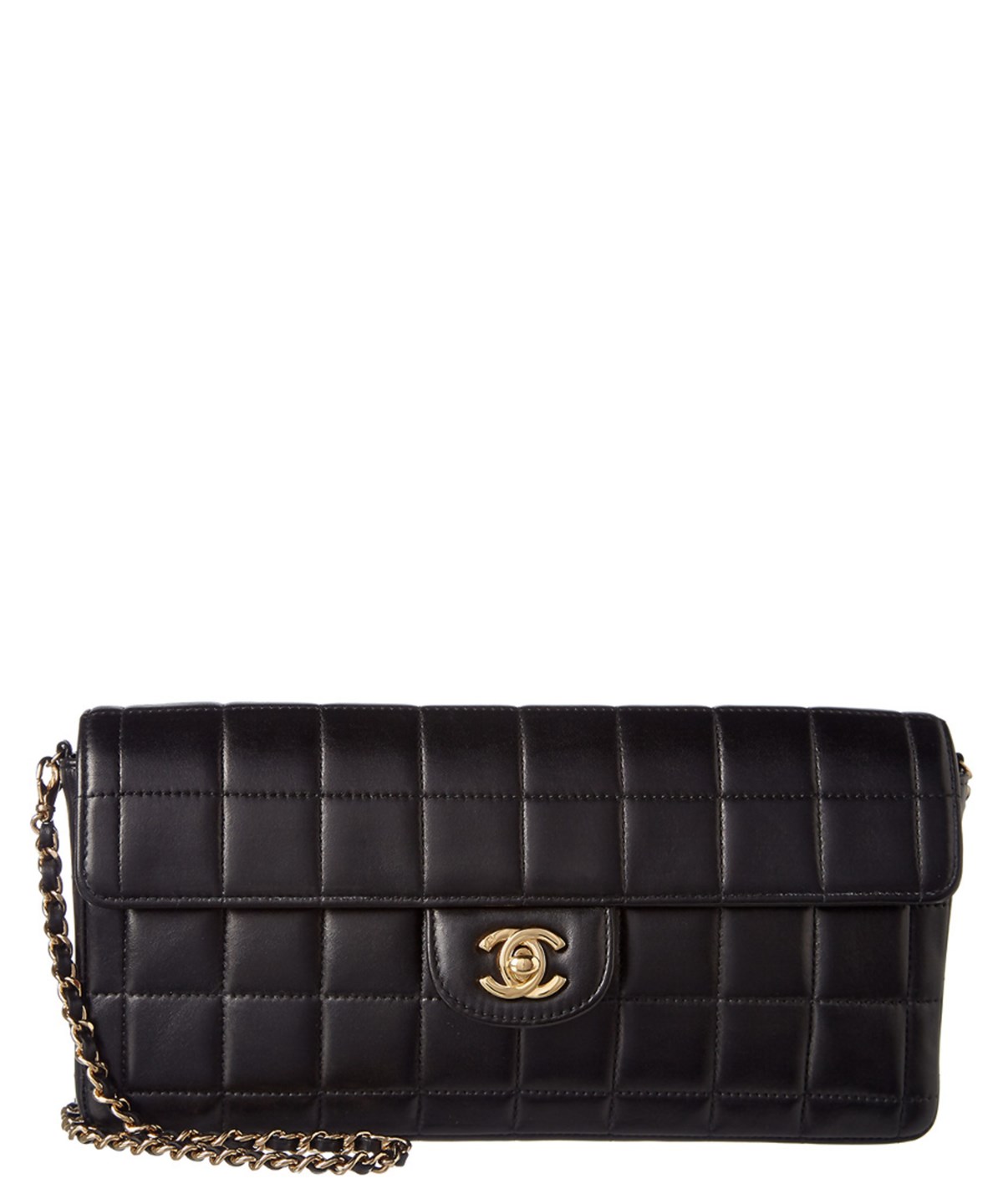 Chanel Black Chocolate Bar Quilted Lambskin Single Flap Bag' | ModeSens