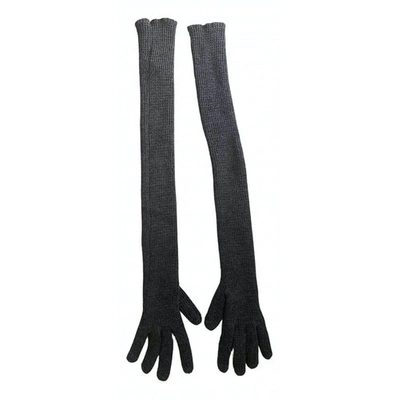 Pre-owned Miu Miu Anthracite Wool Gloves